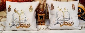 مفرش رانر رمضاني تطريز 2 مخدة