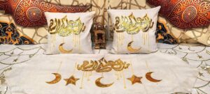 مفرش رانر رمضاني تطريز 2 مخدة